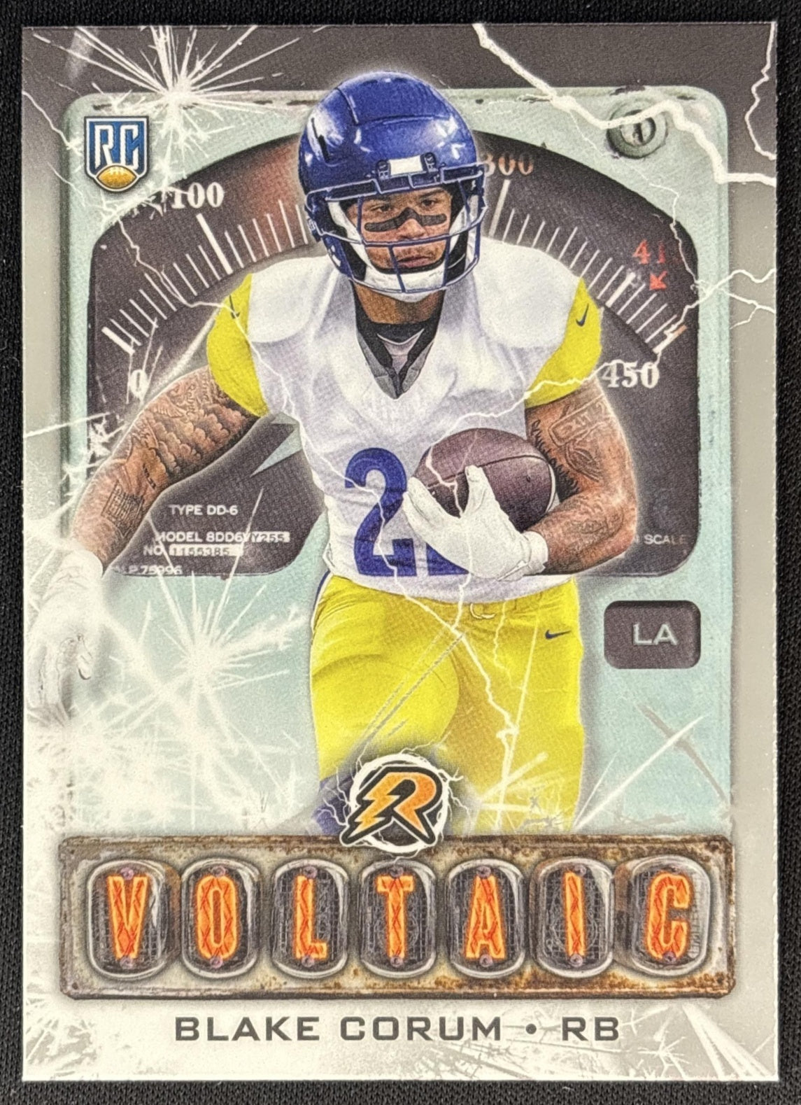 Blake Corum 2024 Topps Resurgence Voltaic Rams front