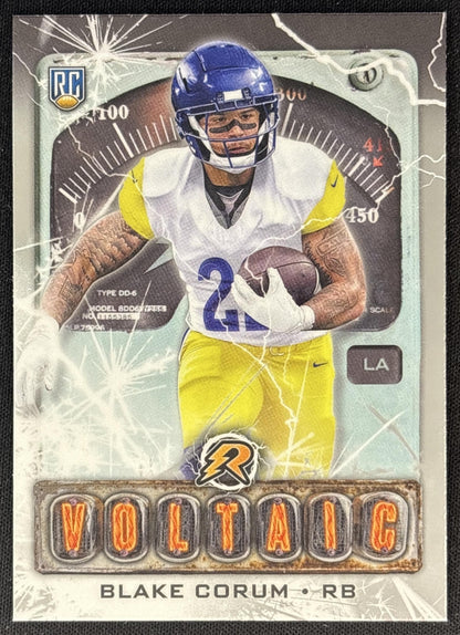Blake Corum 2024 Topps Resurgence Voltaic Rams front