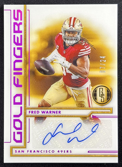 Fred Warner 2024 Panini Gold Standard Fingers Rose /24 49ers