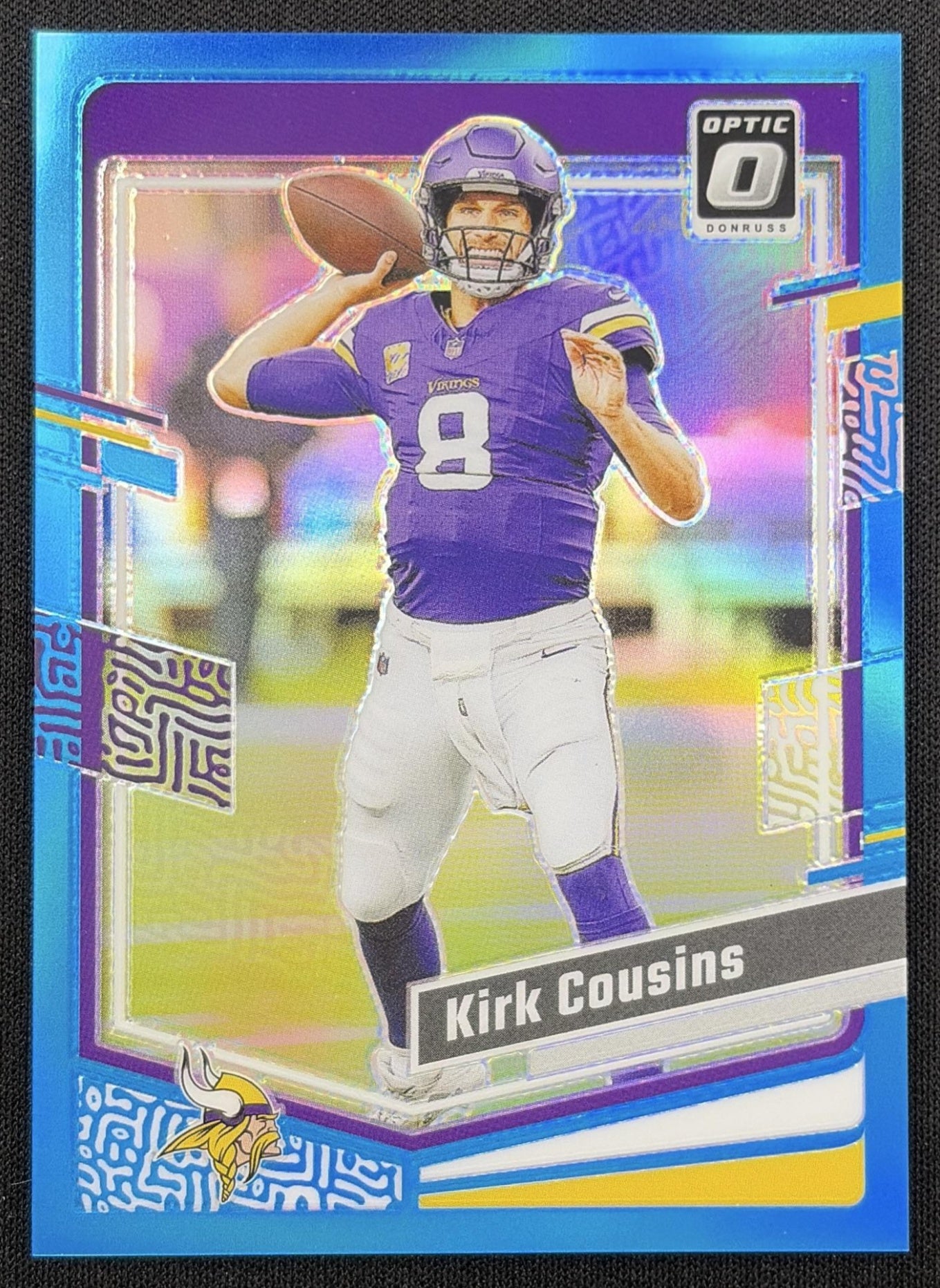 Kirk Cousins 2023 Panini Donruss Optic Aqua Prizm /299 Vikings