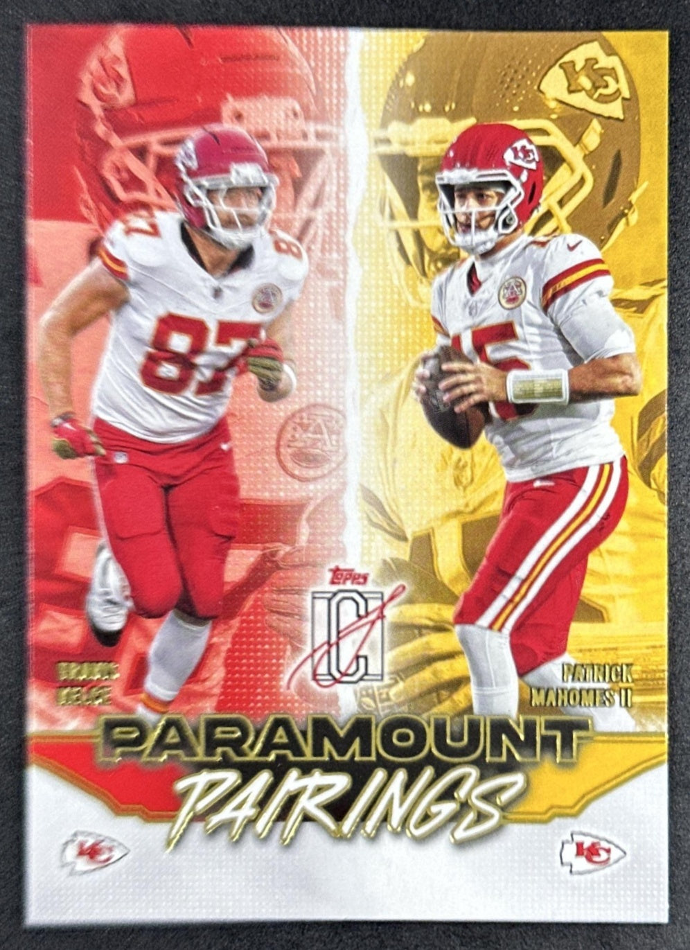 Patrick Mahomes II Travis Kelce 2025 Signature Class Paramount Pairings Chiefs front