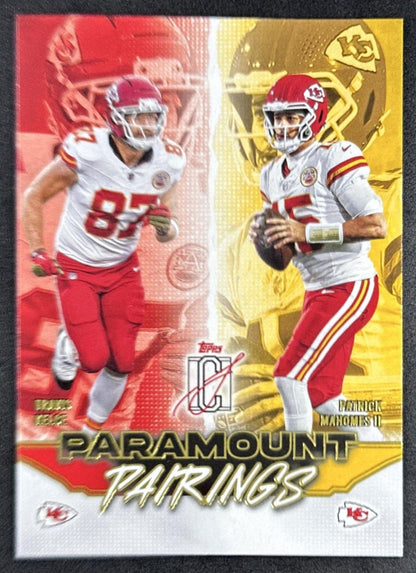 Patrick Mahomes II Travis Kelce 2025 Signature Class Paramount Pairings Chiefs front