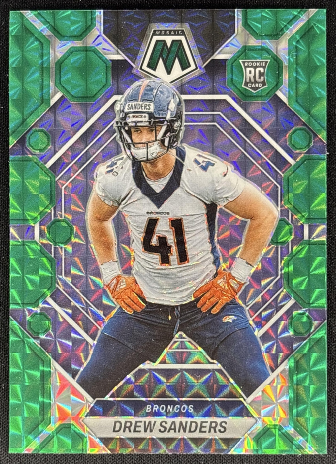 Drew Sanders 2023 Panini Mosaic Green Mosaic Broncos Sports Trading Cards