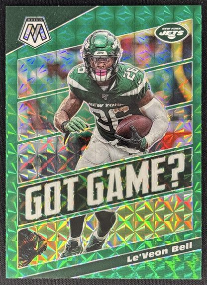 Le Veon Bell 2020 Panini Mosaic Got Game? Prizm Green Jets - Front