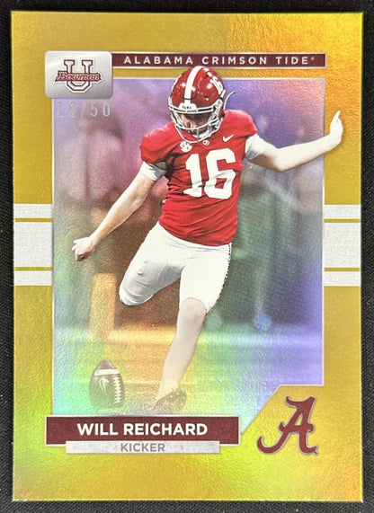 Will Reichard 2023 Bowman University Alabama Crimson Tide Gold Foil /50