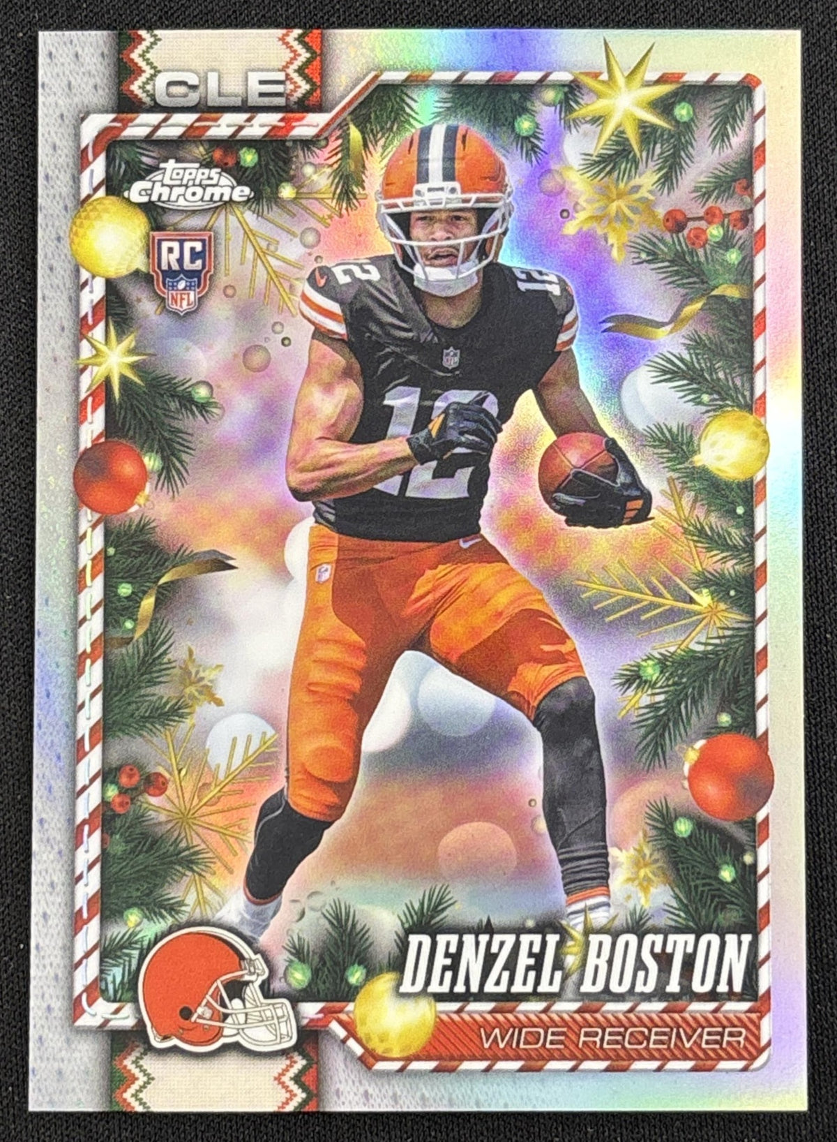 Denzel Boston 2026 Topps Holiday Chrome Refractor Browns Sports Trading Card