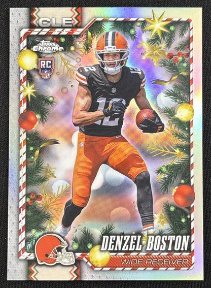 Denzel Boston 2026 Topps Holiday Chrome Refractor Browns Sports Trading Card