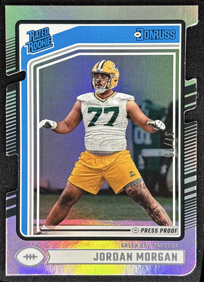 Jordan Morgan 2024 Panini Donruss Press Proof Silver Die Cut /75 Packers