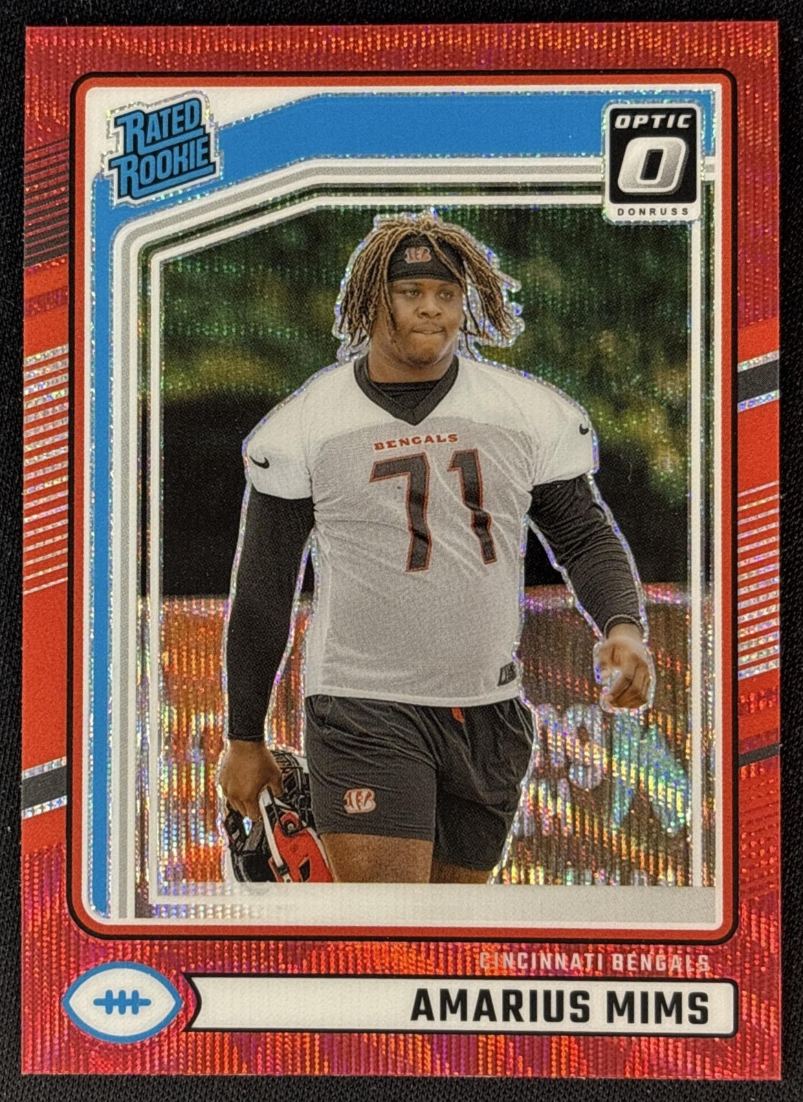 Amarius Mims 2024 Panini Donruss Optic Rated Rookie Preview Red Wave Bengals