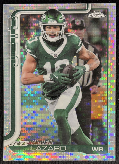 Allen Lazard 2025 Topps Chrome Pulsar Refractor Jets Sports Trading Cards