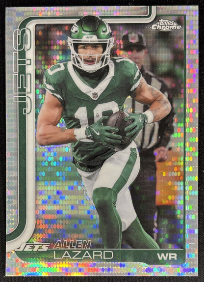 Allen Lazard 2025 Topps Chrome Pulsar Refractor Jets Sports Trading Cards