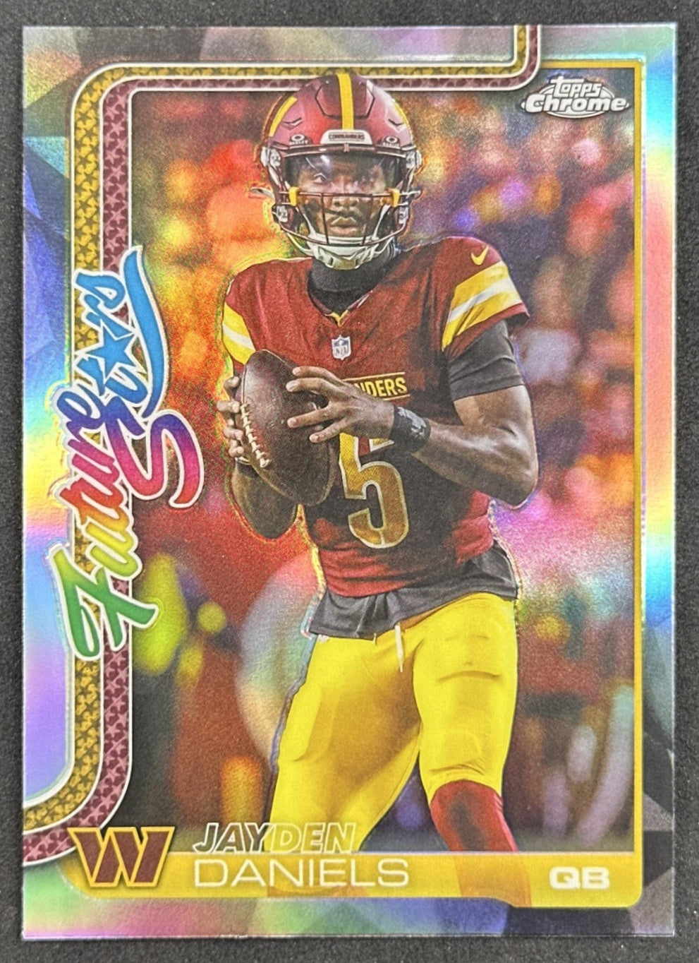 Jayden Daniels 2025 Topps Chrome Future Stars Refractor Commanders front