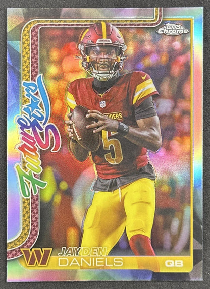 Jayden Daniels 2025 Topps Chrome Future Stars Refractor Commanders front