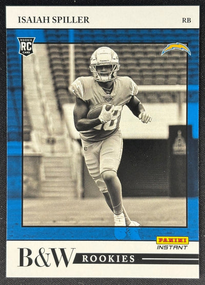 Isaiah Spiller 2022 Instant Black & White Rookies Chargers Sports Trading Card