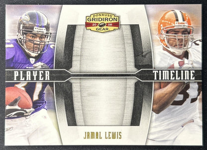 Jamal Lewis 2008 Donruss Gridiron Gear Player Timeline Gold /500 front