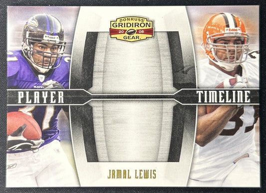 Jamal Lewis 2008 Donruss Gridiron Gear Player Timeline Gold /500 front