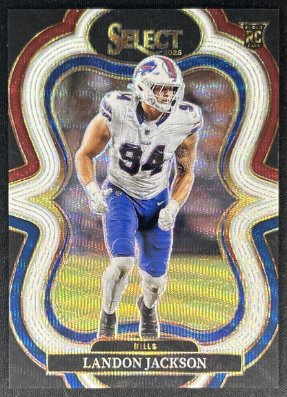 Landon Jackson 2025 Panini Select Suite Level Tri-Color Prizm /199 Bills front