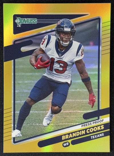 Brandin Cooks 2021 Panini Donruss Press Proof Premium Texans - Houston Texans Sports Trading Card