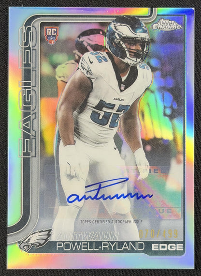 Antwaun Powell-Ryland 2025 Topps Chrome Retail Rookie Auto Refractor /499 Eagles