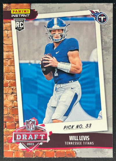 Will Levis 2023 Panini Instant NFL Draft Night Titans Sports Trading Cards