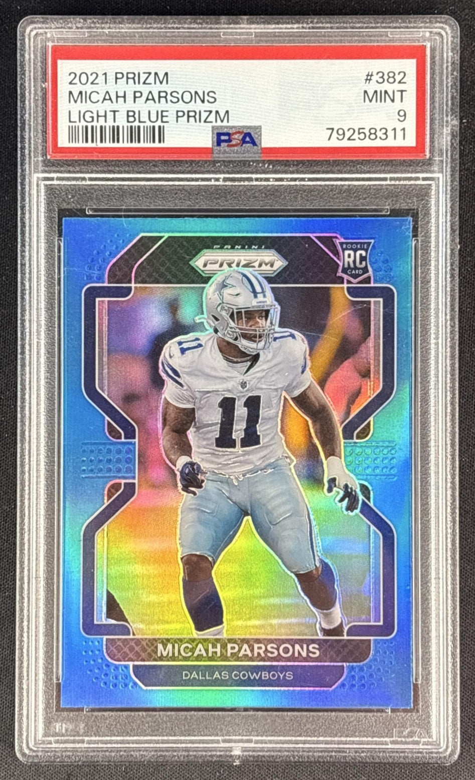 Micah Parsons 2021 Panini Prizm Light Blue PSA 9