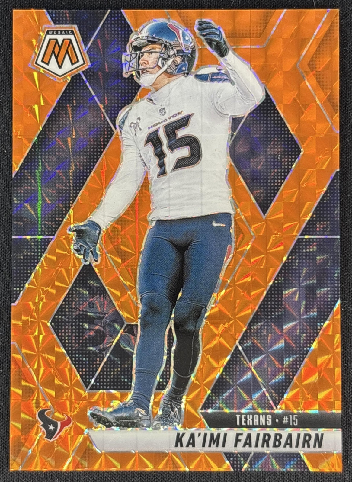 Ka'imi Fairbairn 2025 Panini Mosaic Orange Prizm /199 Texans