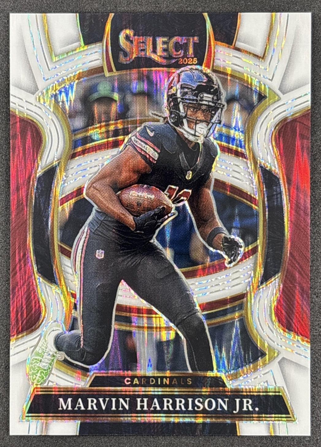 Marvin Harrison Jr. 2025 Select Concourse White Prizm Shock /799 Cardinals front