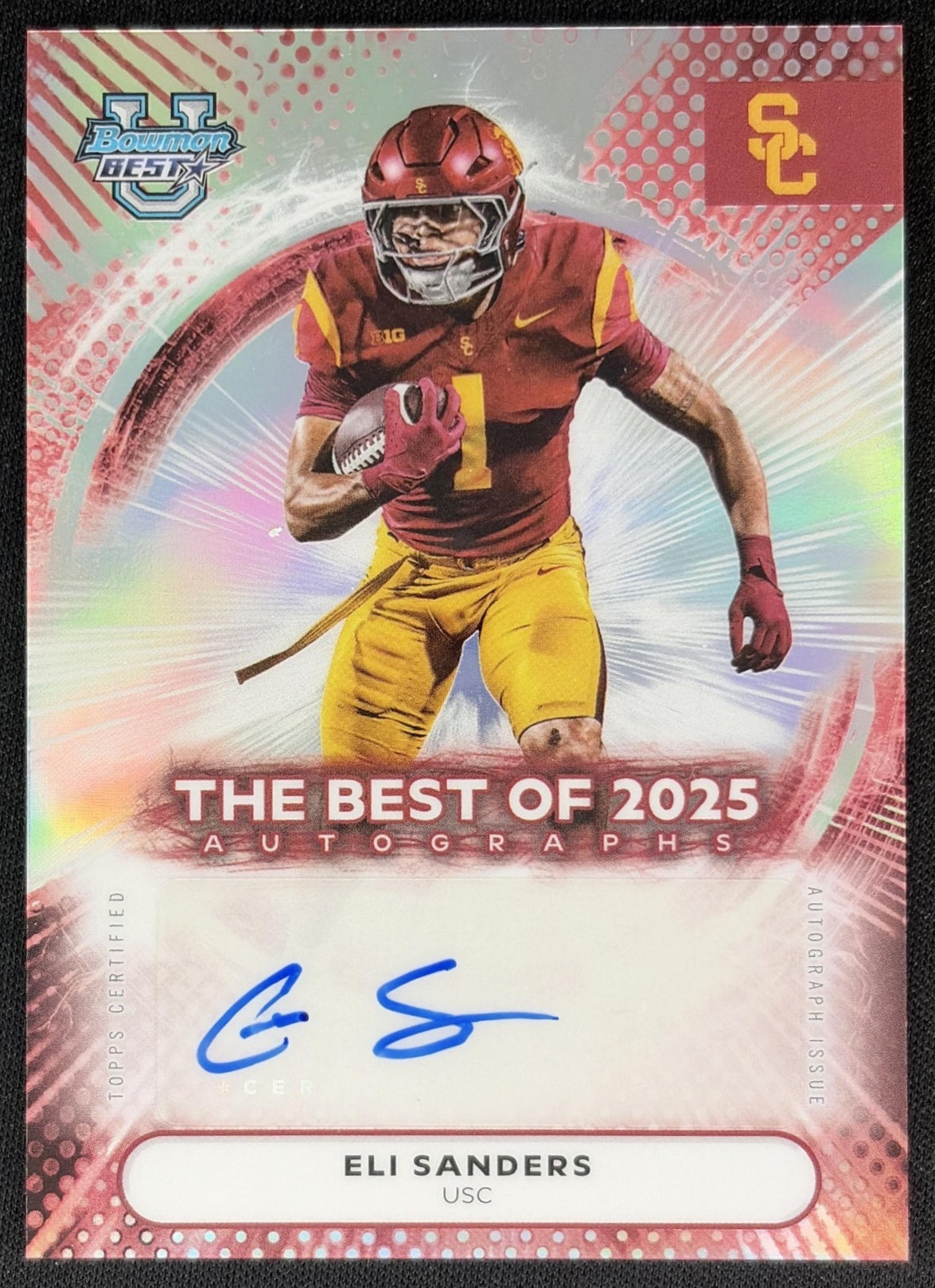 Eli Sanders 2025 Bowman Best University The Best of Auto Trojans Sports Trading Cards