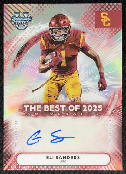 Eli Sanders 2025 Bowman Best University The Best of Auto Trojans Sports Trading Cards