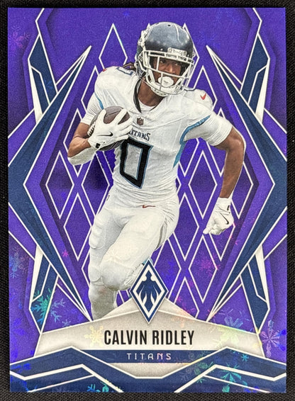 Calvin Ridley 2025 Panini Phoenix Purple Winter Prizm /249 Titans