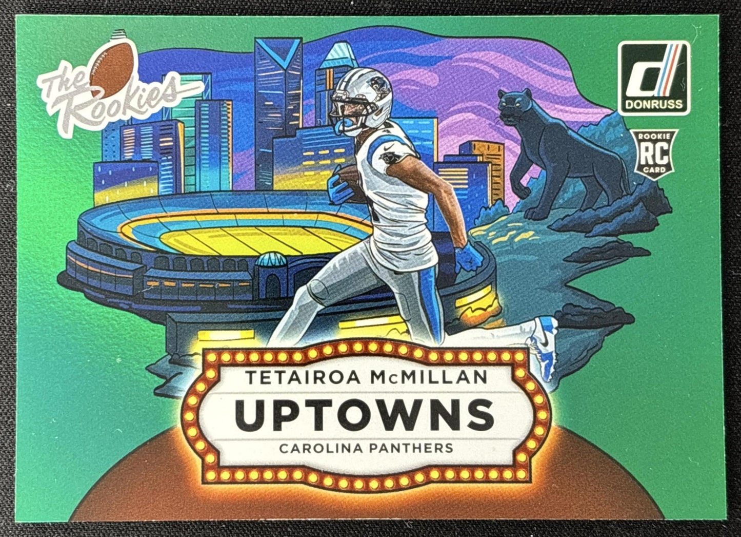 Tetairoa McMillan 2025 Donruss Rookies & Highlights Uptown Horizontal Green Panthers Carolina Panthers