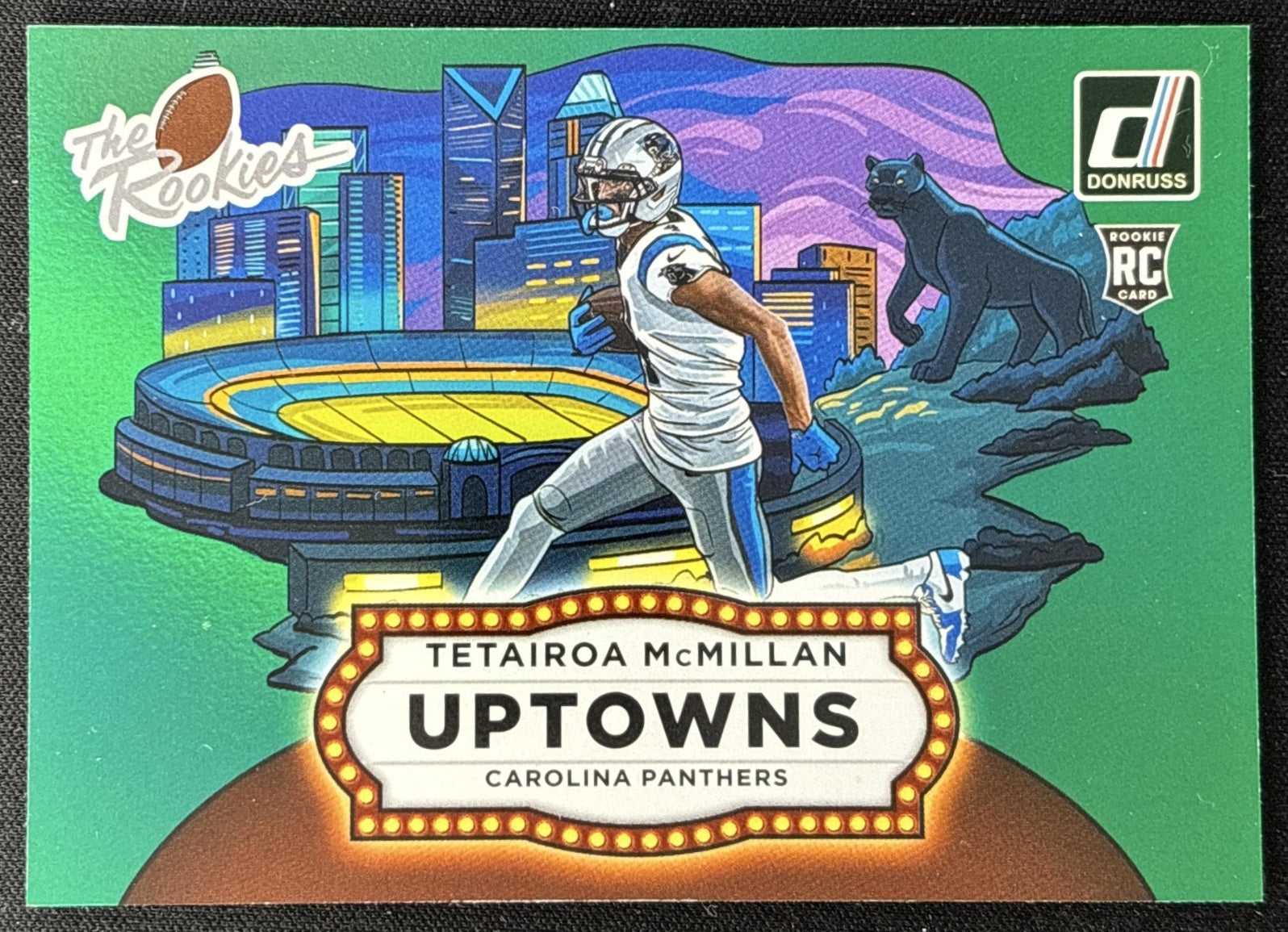 Tetairoa McMillan 2025 Donruss Rookies & Highlights Uptown Horizontal Green Panthers Carolina Panthers