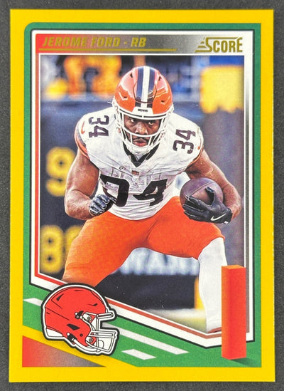 Jerome Ford Score Yellow Cleveland Browns Sports Trading Cards