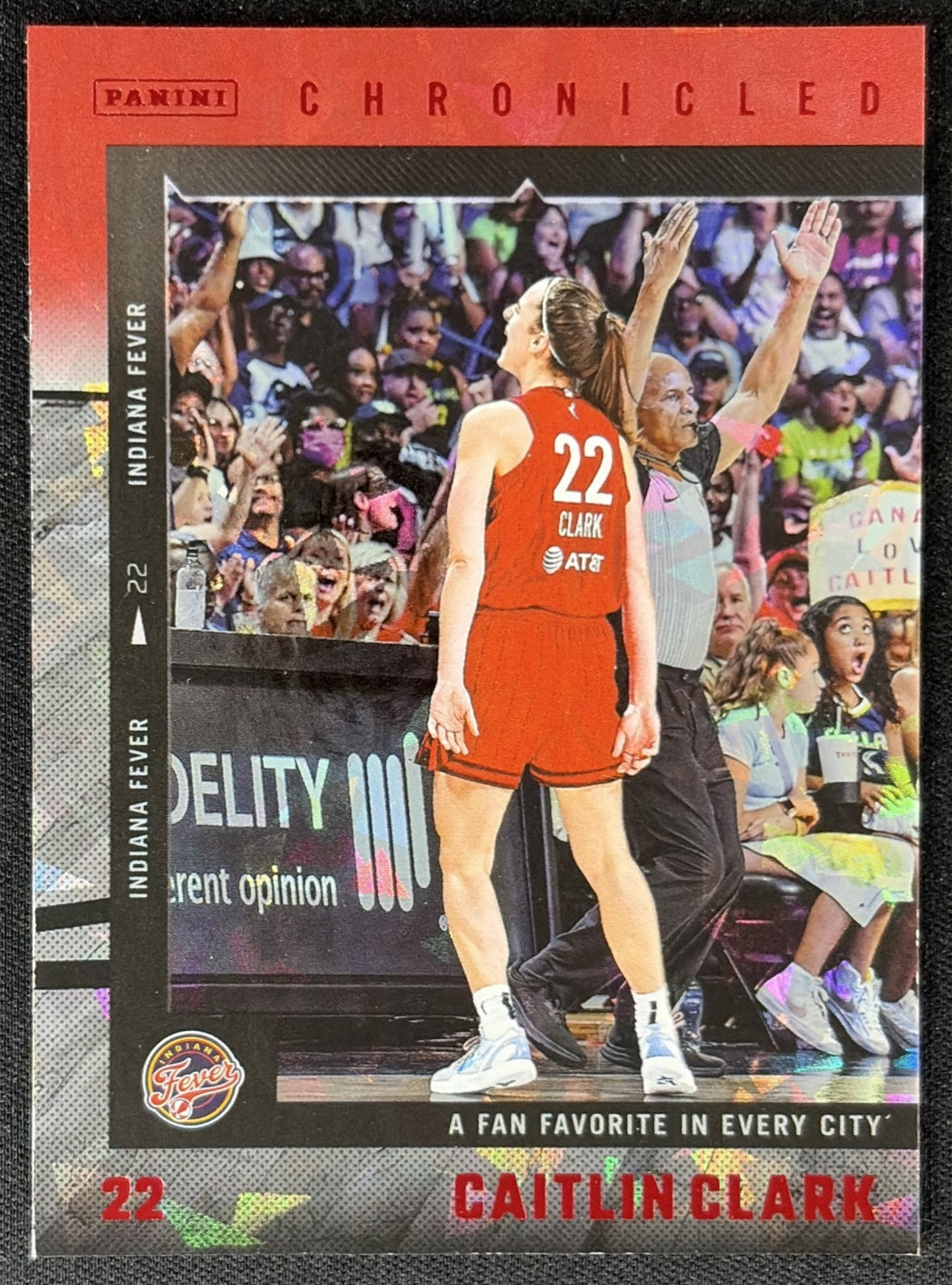 Caitlin Clark 2025 Panini Chronicled WNBA Red Cracked Ice Fever 25