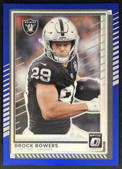 Brock Bowers 2025 Panini Donruss Optic Blue Prizm /249 Raiders Sports Trading Cards