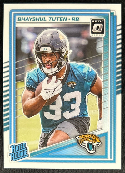 Bhayshul Tuten 2025 Donruss Optic Rated Rookie Jaguars Sports Trading Cards