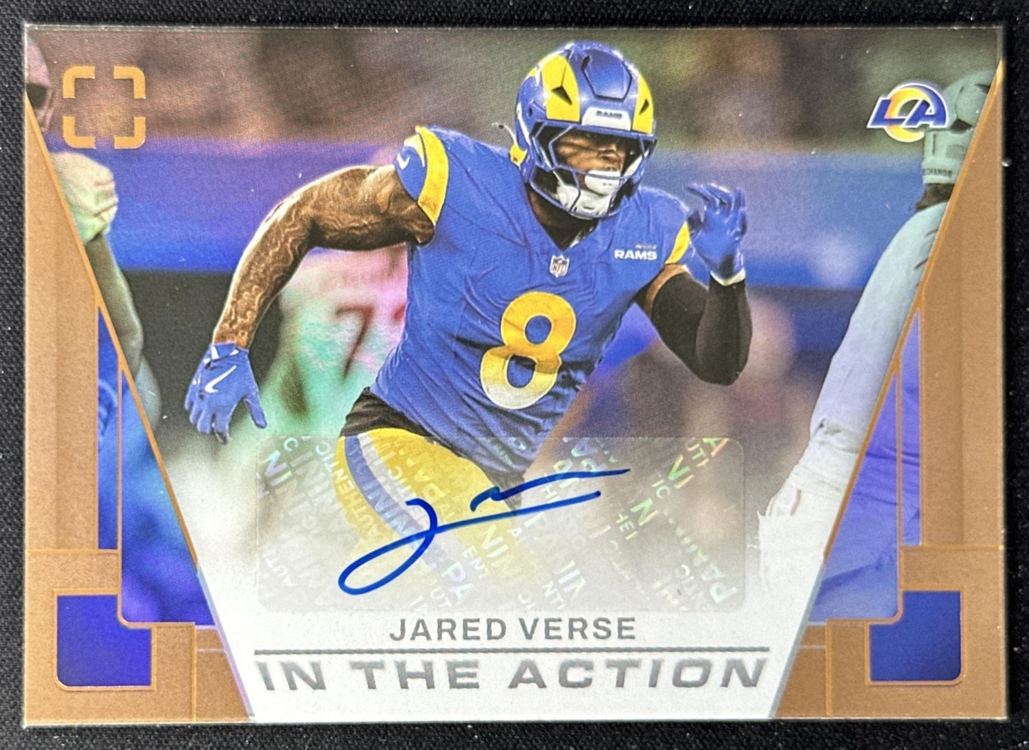 Jared Verse 2025 Panini PhotoGenic In The Action Auto Rams Sports Trading Card