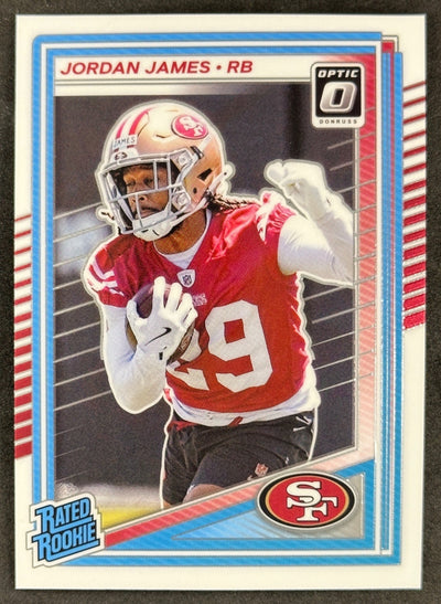 Jordan James 2025 Donruss Optic Rated Rookie 49ers Sports Trading Card