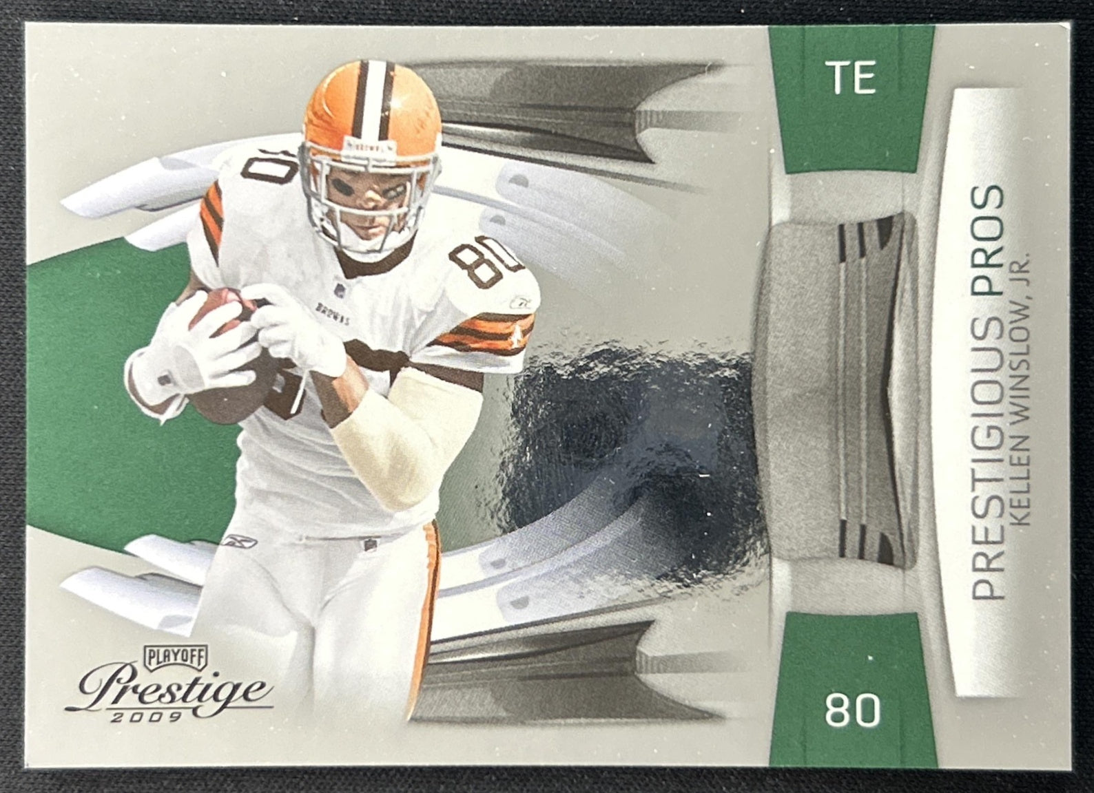 Kellen Winslow 2009 Panini Playoff Prestige Prestigious Pros Green /500 Browns front