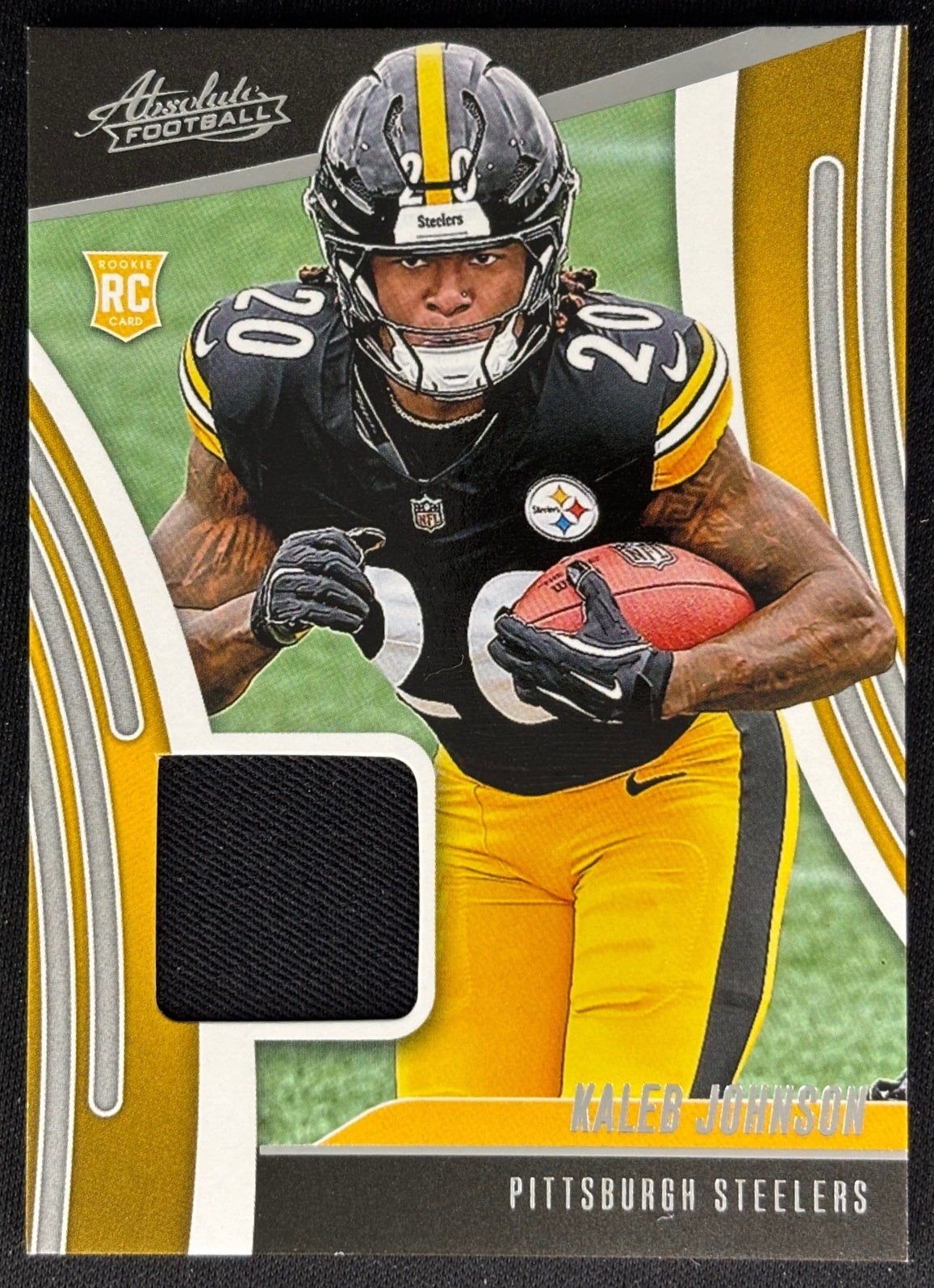 Kaleb Johnson 2025 Absolute Rookie Materials Steelers Sports Trading Cards