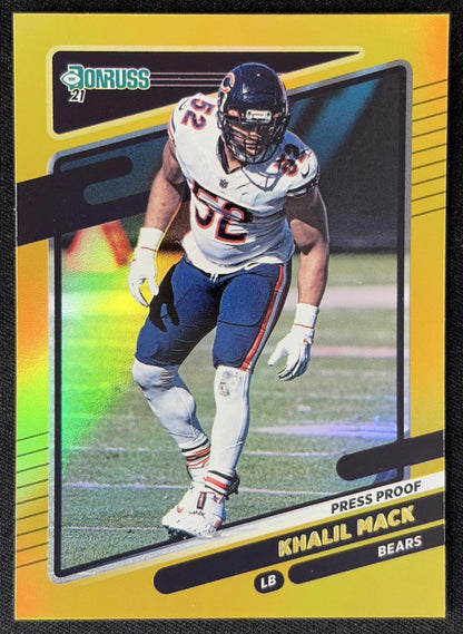 Khalil Mack 2021 Panini Donruss Press Proof Premium Bears - Chicago Bears