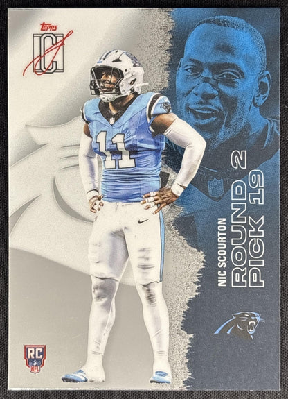 Nic Scourton 2025 Topps Signature Class Chrome Rookie Panthers Sports Trading Cards