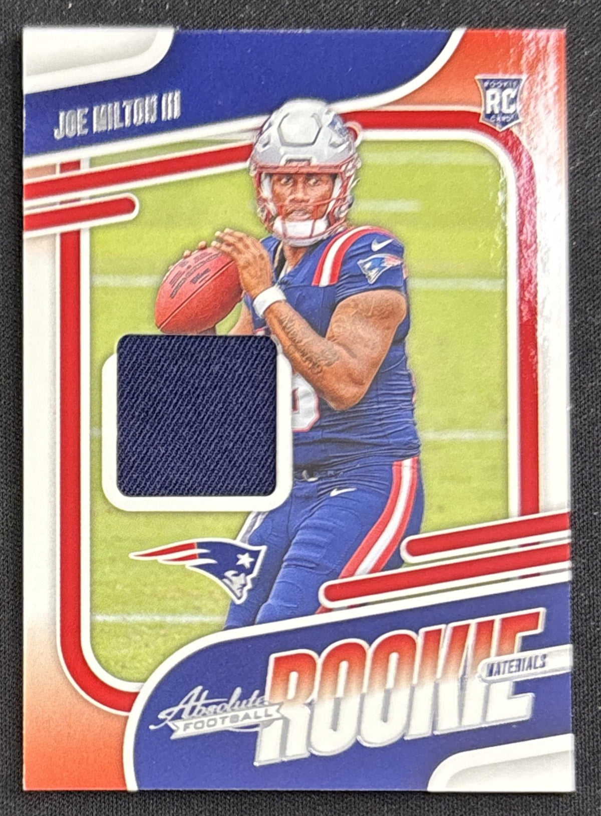 Joe Milton III 2024 Panini Absolute Rookie Materials Patriots