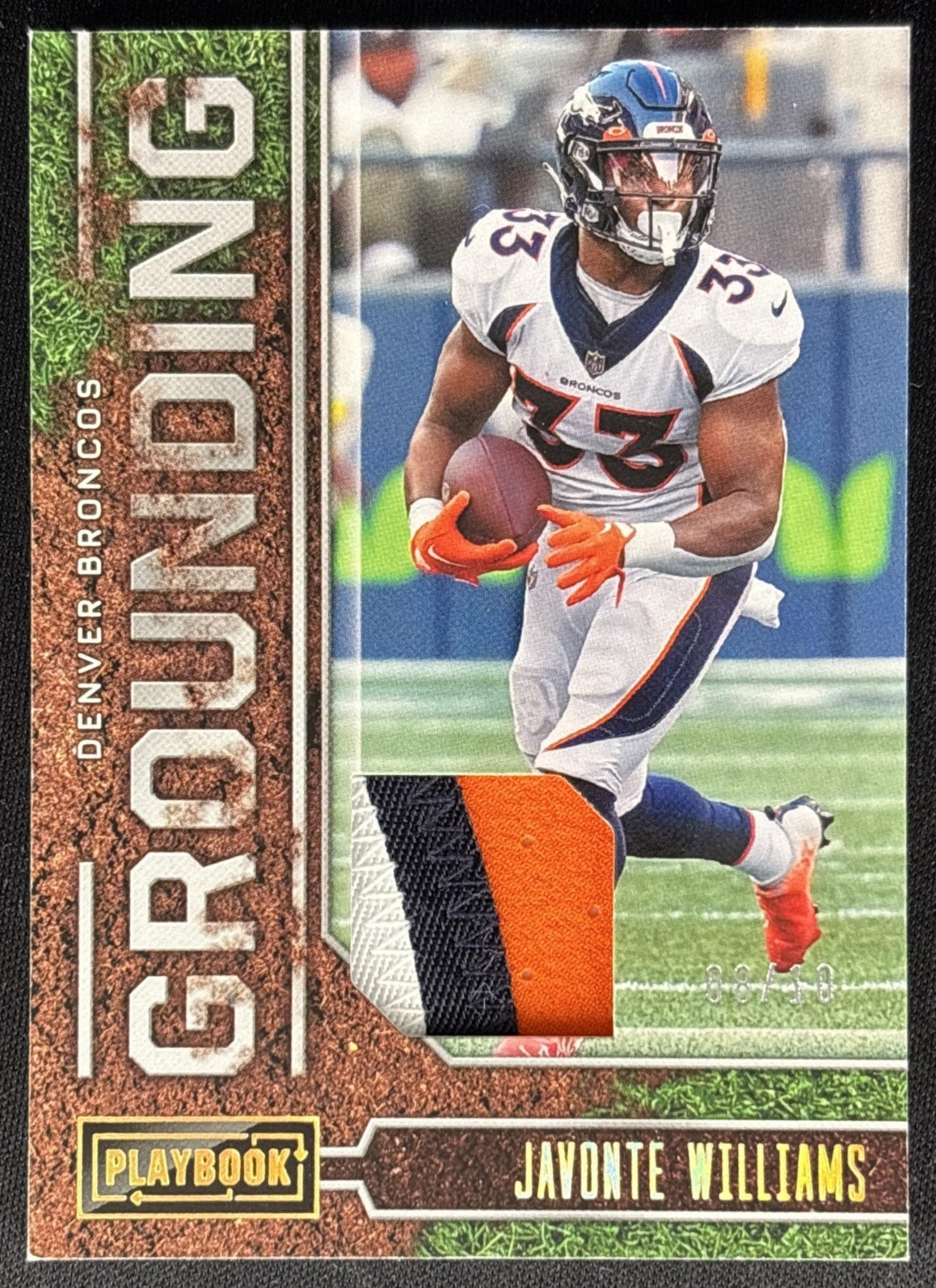 Javonte Williams 2022 Panini Playbook Grounding Prime /10 Broncos Default Title Sports Trading Cards