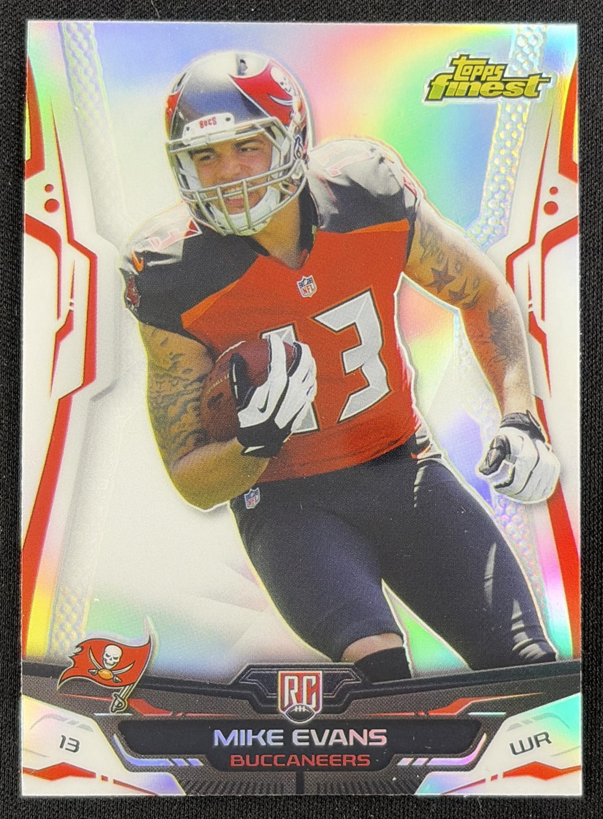 Mike Evans 2014 Topps Finest Refractor Buccaneers Sports Trading Card