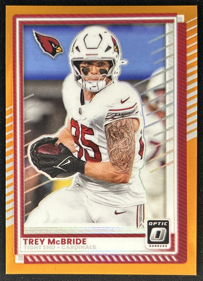 Trey McBride 2025 Panini Donruss Optic Orange Prizm /299 Cardinals front