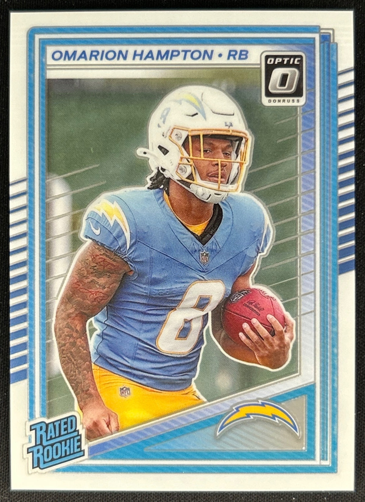 Omarion Hampton 2025 Donruss Optic Rated Rookie Chargers Sports Trading Cards