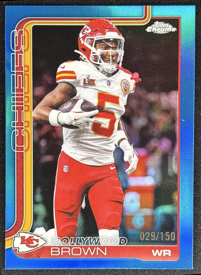 Hollywood Brown 2025 Topps Chrome Blue Refractor /150 Chiefs