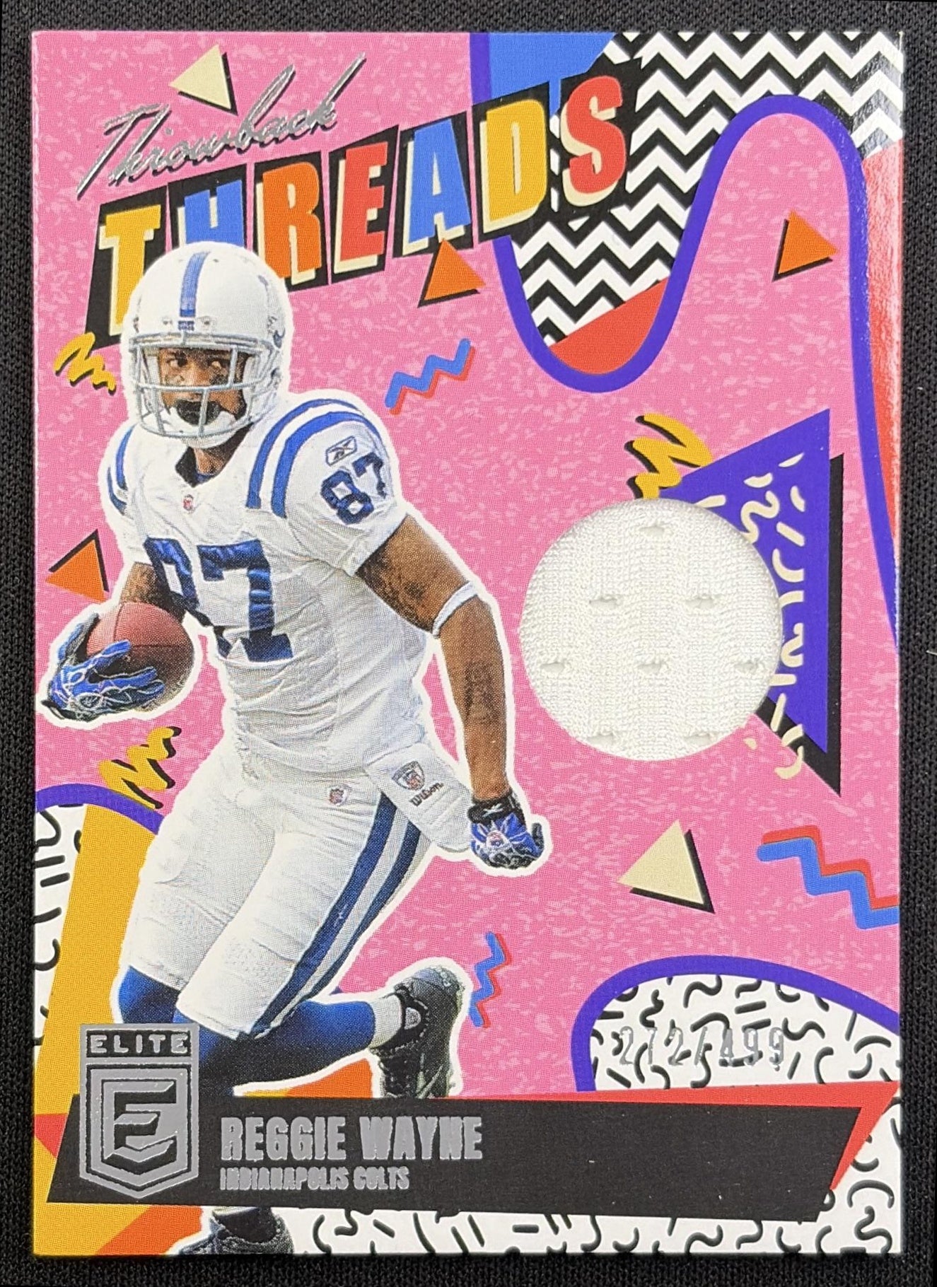 Reggie Wayne 2025 Panini Donruss Elite Throwback Threads Singles /499 Colts
