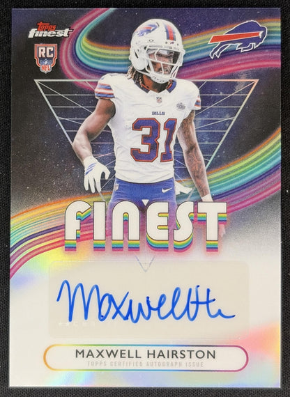 Maxwell Hairston 2025 Topps Finest Rookie Auto Refractor Bills Front